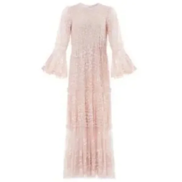 NWT Needle & Thread petal pink Annie dress sequined dress evening gown 12 new